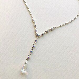 Vintage Givenchy Crystal Lariat Y-Drop Necklace